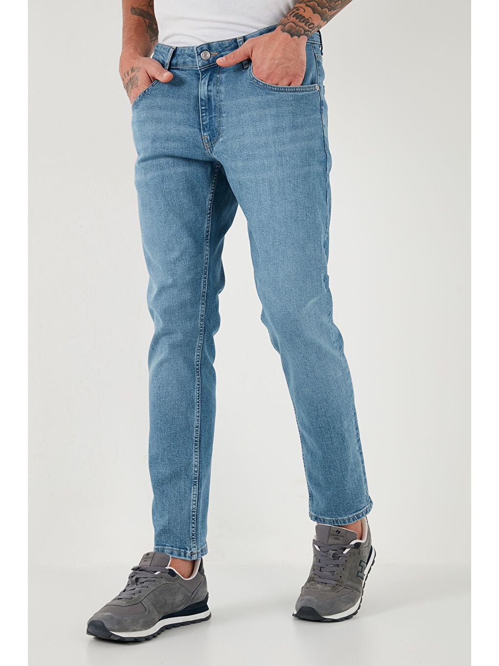 Buratti Mavi Pamuklu Regular Fit Normal Bel Boru Paça Jeans 2212S181PARMA - 2