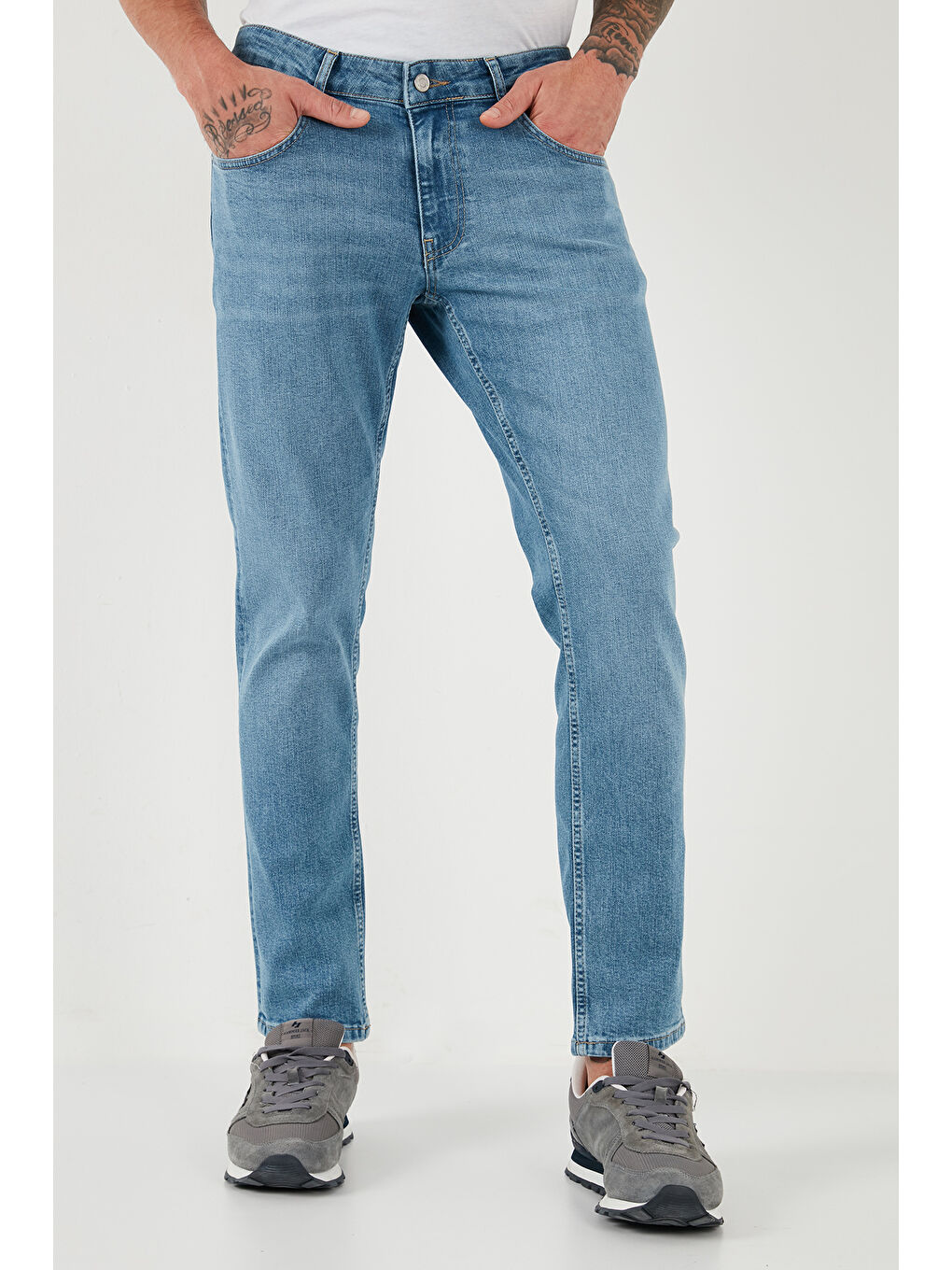 Buratti Mavi Pamuklu Regular Fit Normal Bel Boru Paça Jeans 2212S181PARMA - 3