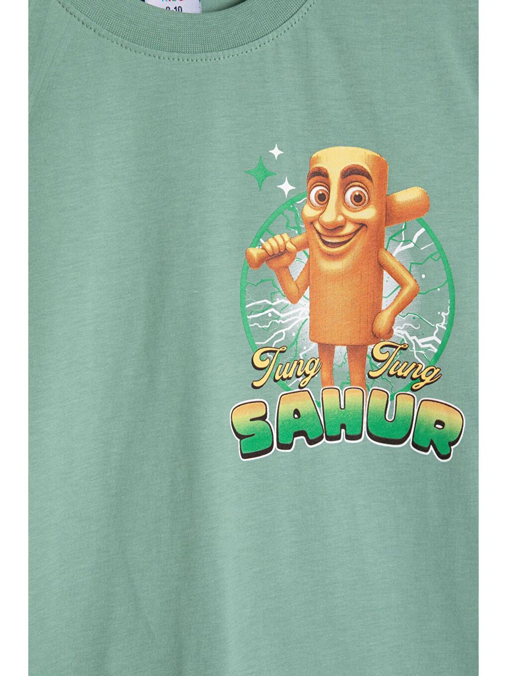 Yeşil Erkek Çocuk Bisiklet Yaka Tişörtlü Şortlu 2li Baskılı Takım 23999-4