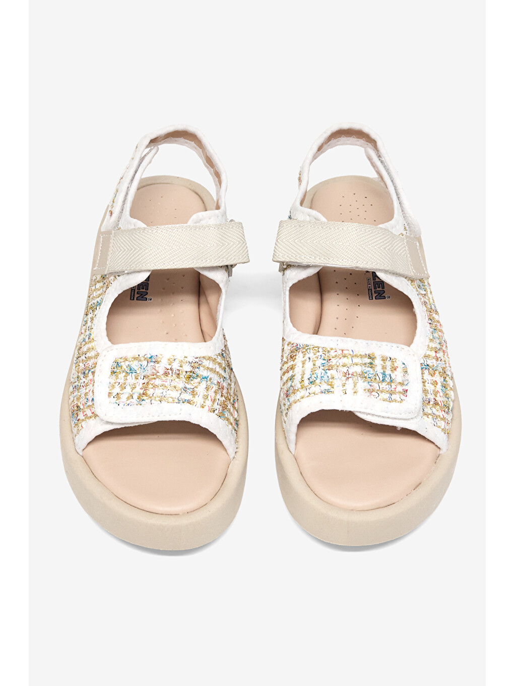 Çocuk Unisex Beyaz Çoçuk Cırtlı Sandalet-1