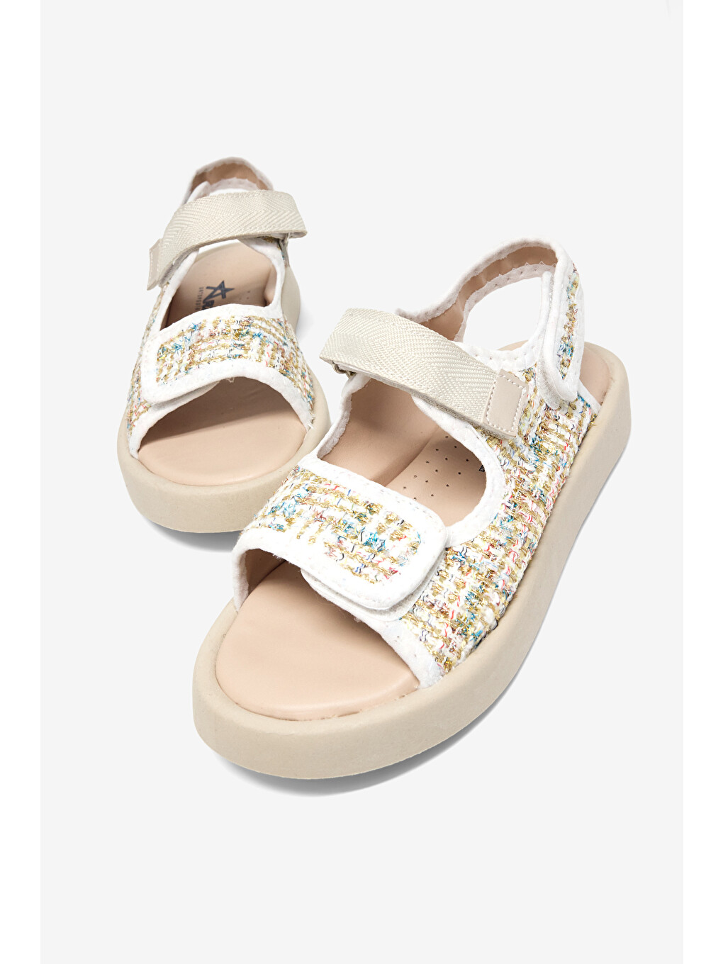 Çocuk Unisex Beyaz Çoçuk Cırtlı Sandalet-3