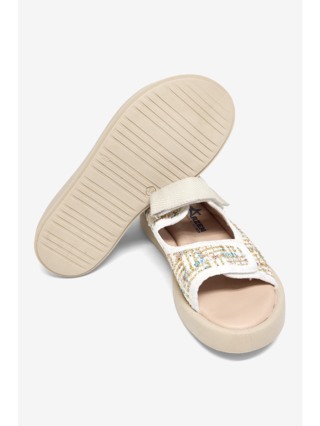 Çocuk Unisex Beyaz Çoçuk Cırtlı Sandalet-4