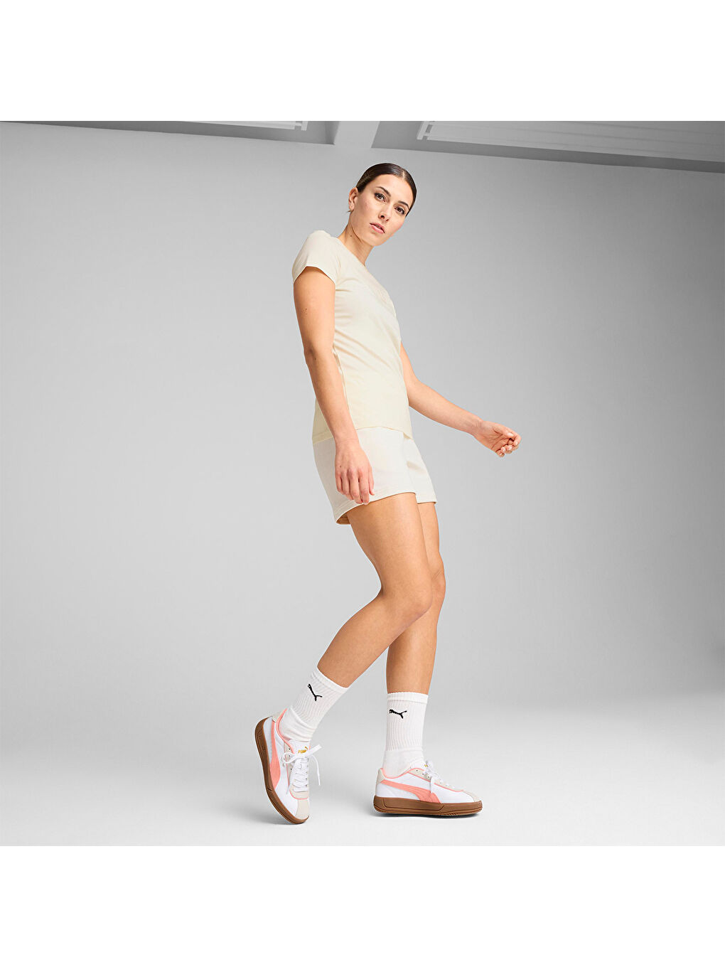 Essentials Elevated Kadın Ekru Tişört-2