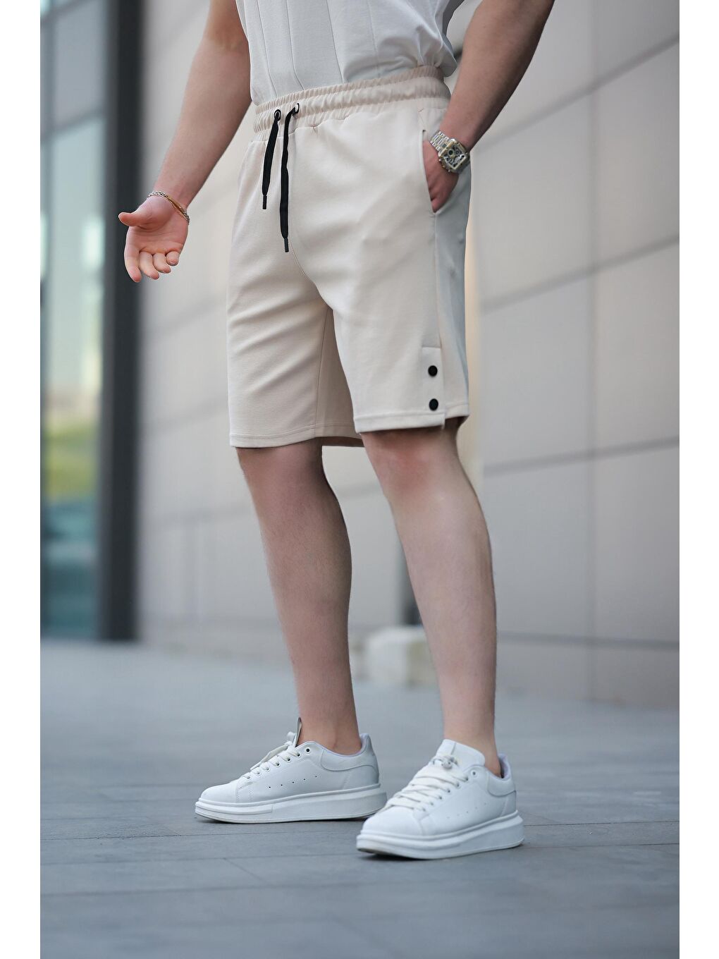 Bej Basic Erkek Şort E6567