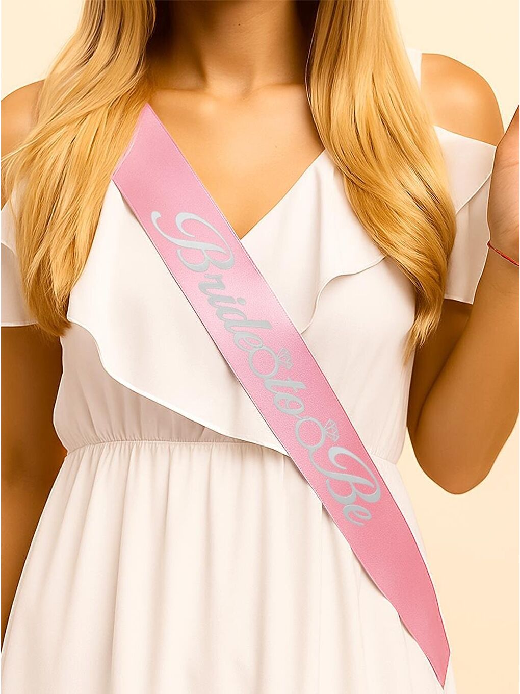 Gri Bride To Be Kuşak Bekarlığa Veda Parti Aksesuarı Pembe Üzeri Gümüş