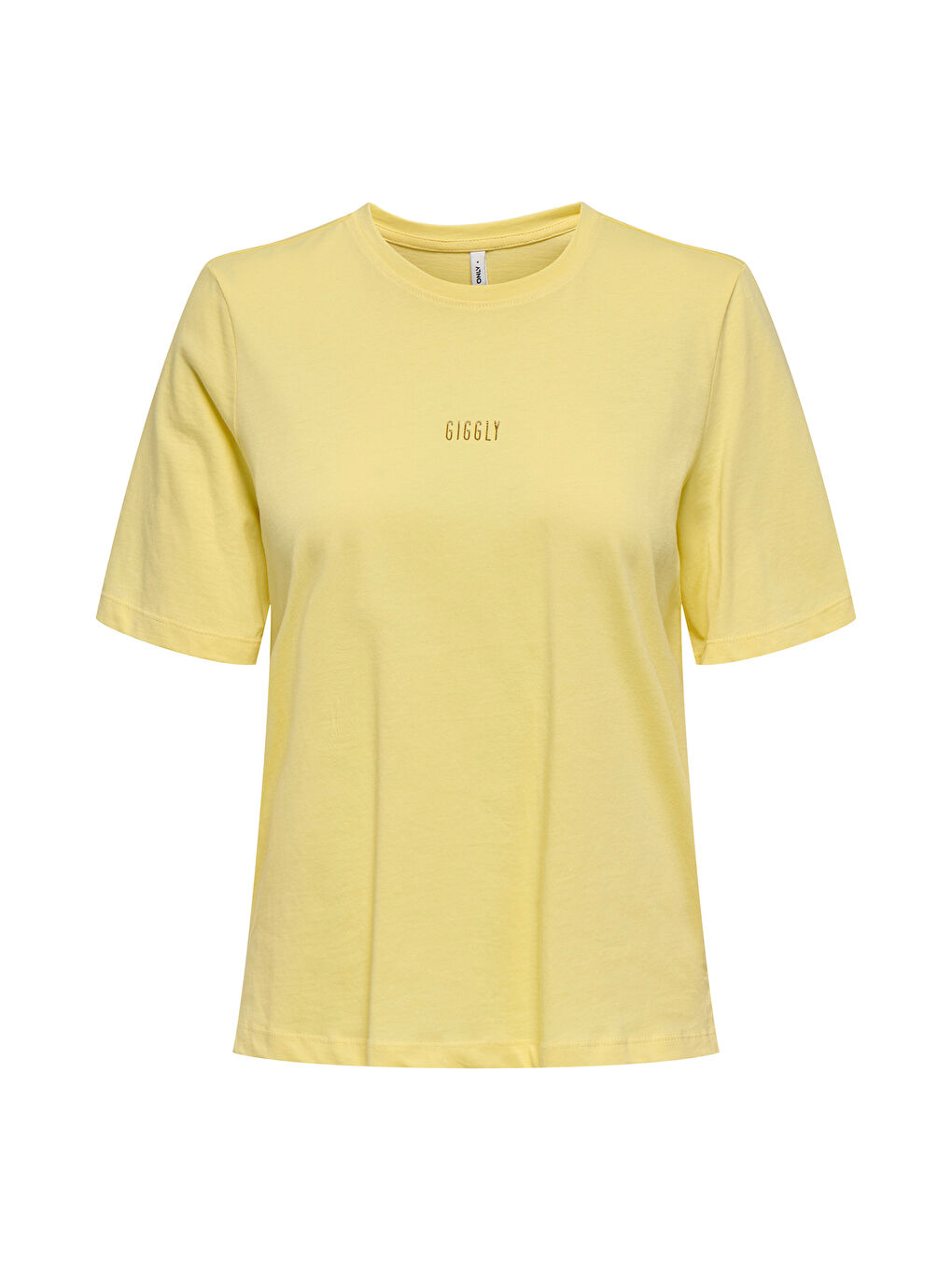 Sarı Onlmoody Pamuklu Regular Fit Bisiklet Yaka T Shirt 15343277