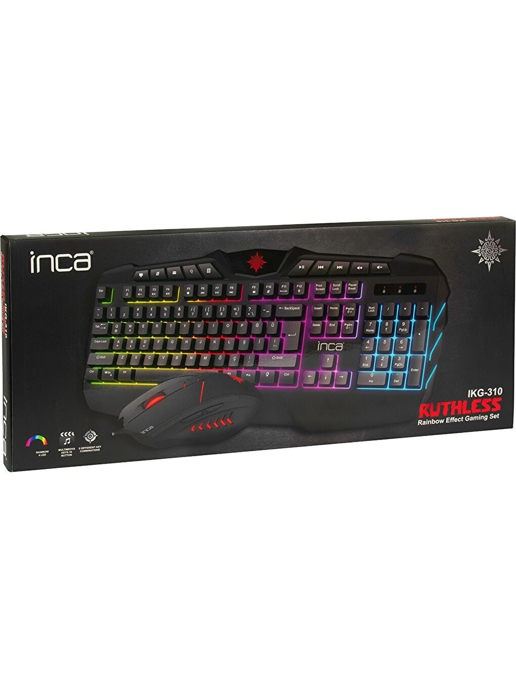 Ruthless IKG-310 Rainbow Effect Oyuncu Gaming Klavye + Mouse Seti-6