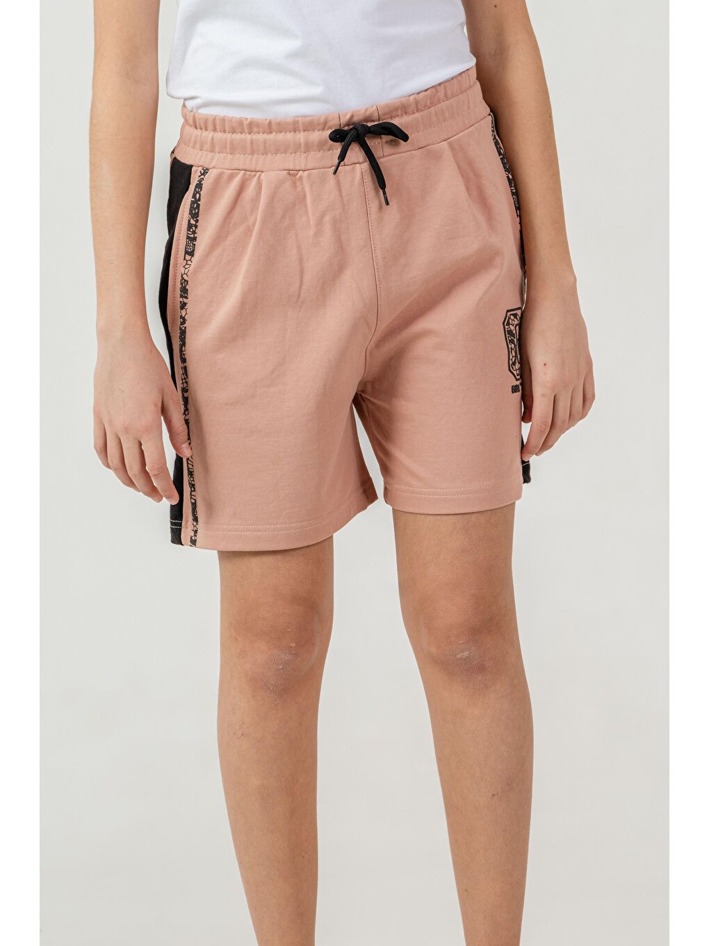 Pembe Girl Team Baskılı Yanlar Garnili Kız Çocuk Şort-1