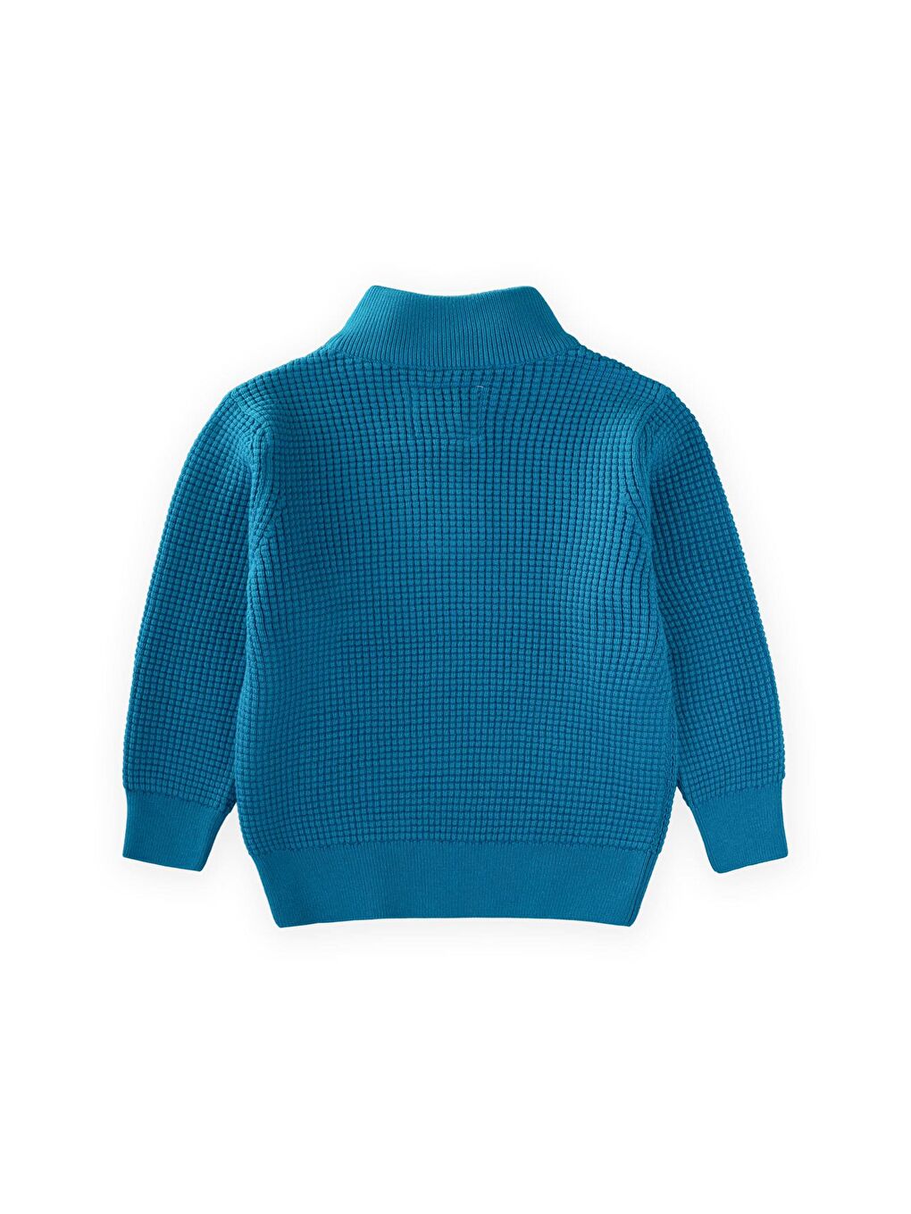 Selanik Triko Fermuarlı Kazak 2-11 Yaş Turkuaz-1