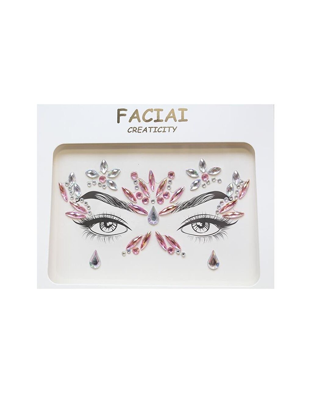 Kristal Göz Taşı Vücut Süsleme Taşı Yüz Süsleme Makyaj Taşı Pembe-1