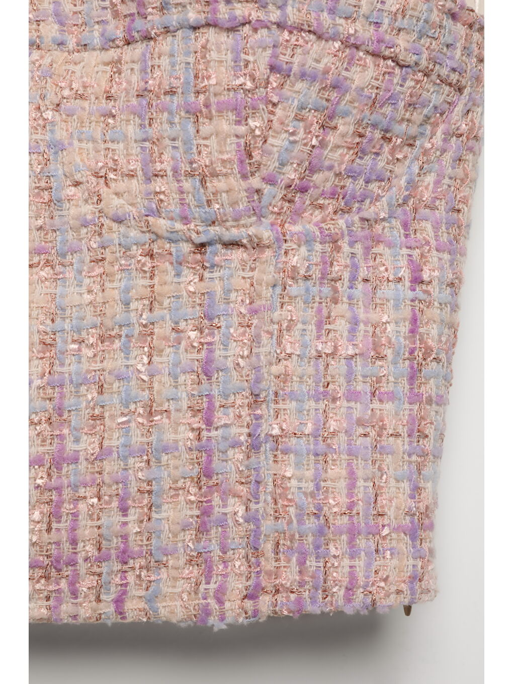 Bağlama Detaylı Tüvit Crop Bluz Lila-2