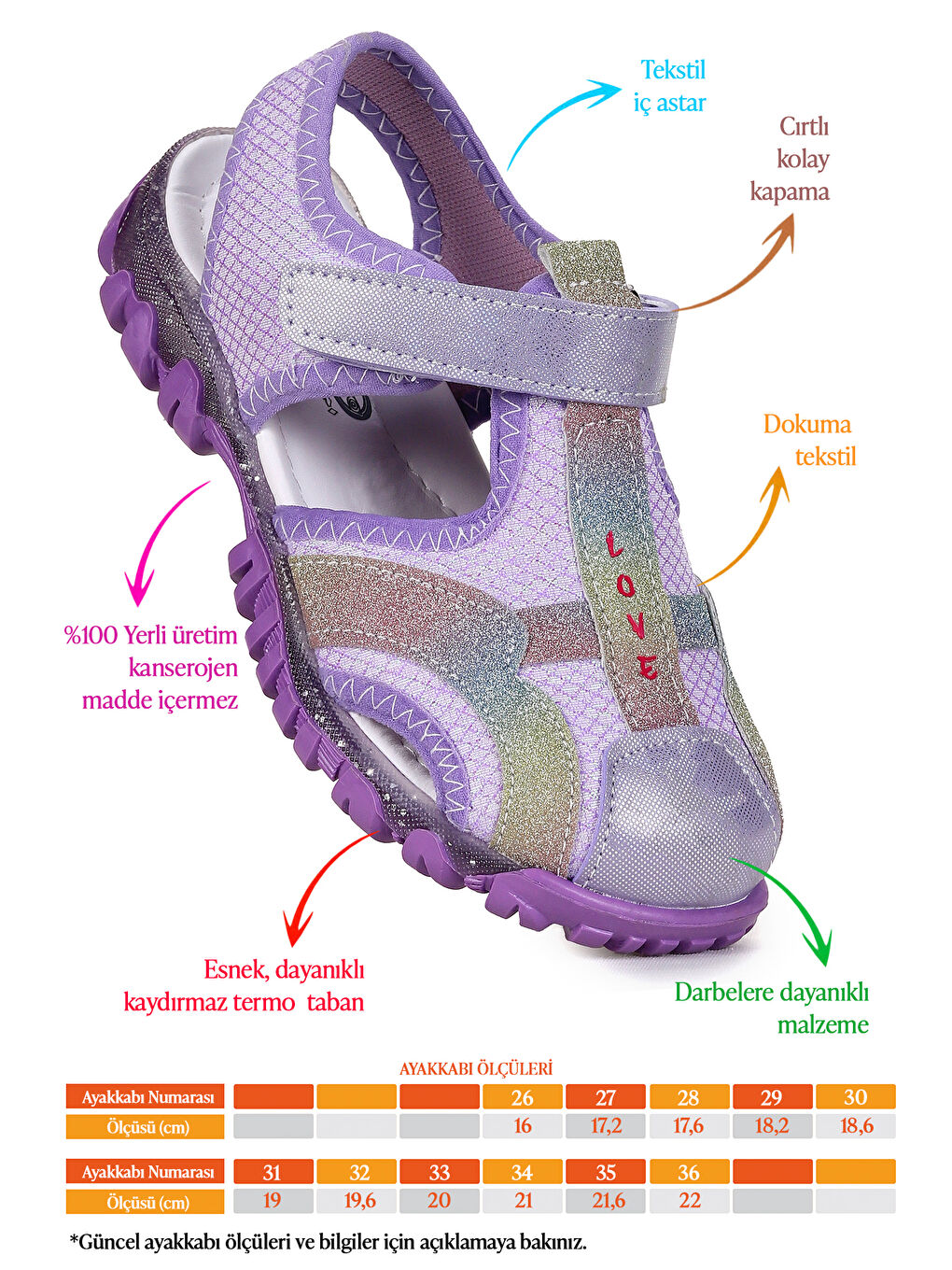 Lila Marsa Cırtlı Kız Çocuk Sandalet-1