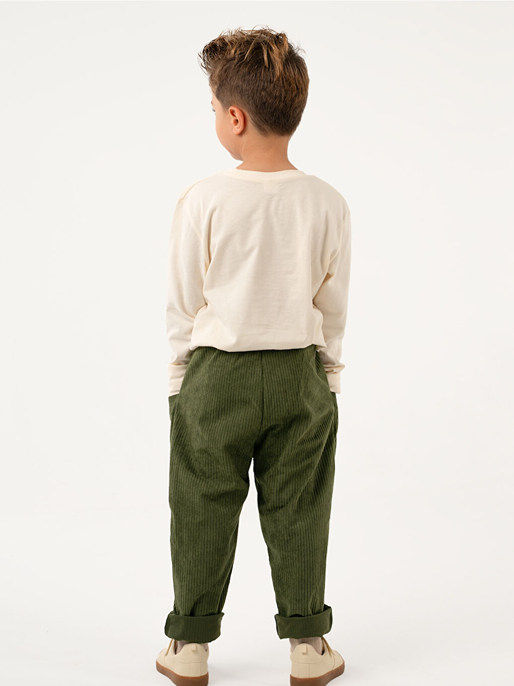 2'li Paket Yumuşak Kadife Boyfriend Pantolon ( Haki&Camel )-2