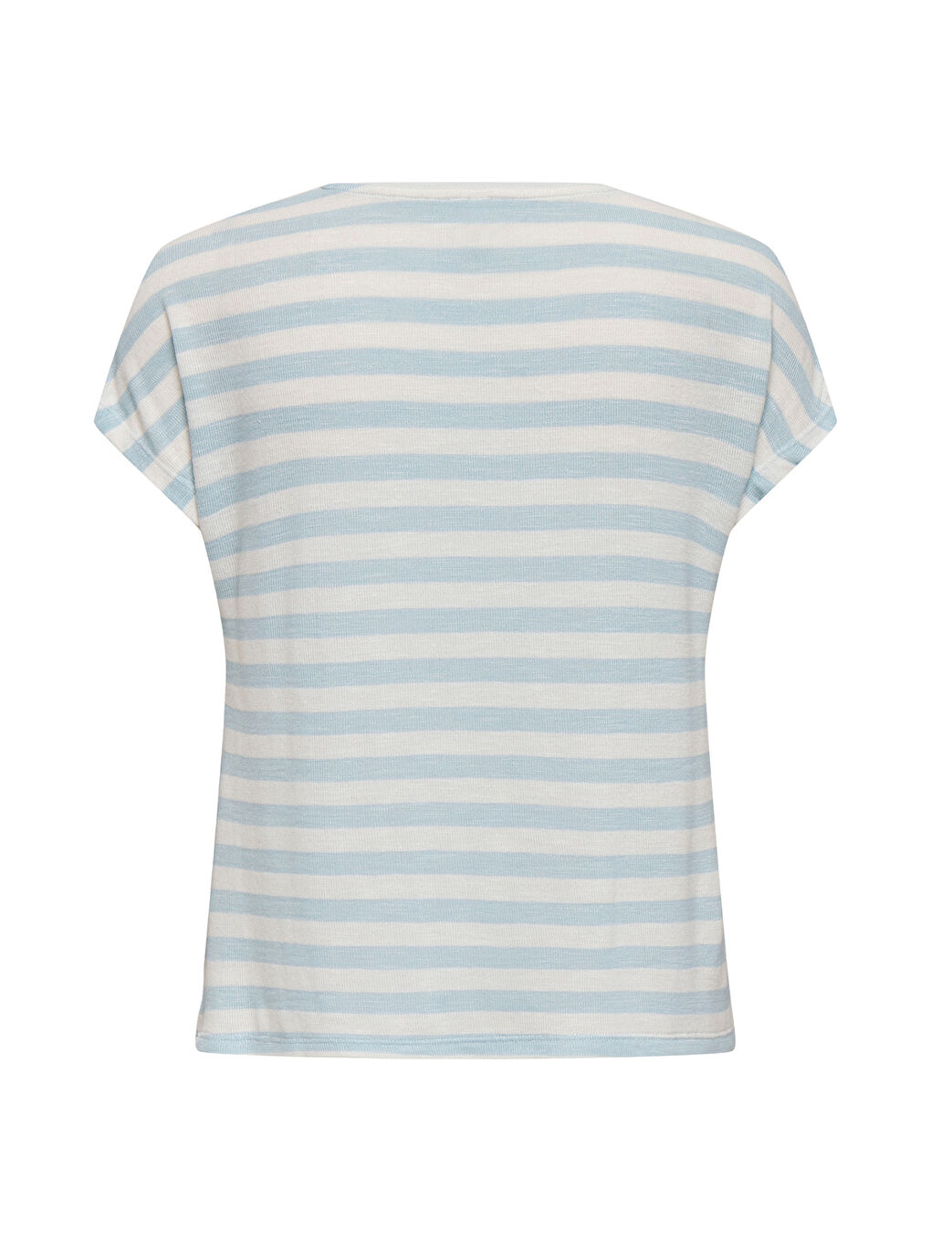 Beyaz Onlliran Regular Fit Çizgili V Yaka T Shirt 15369780-1