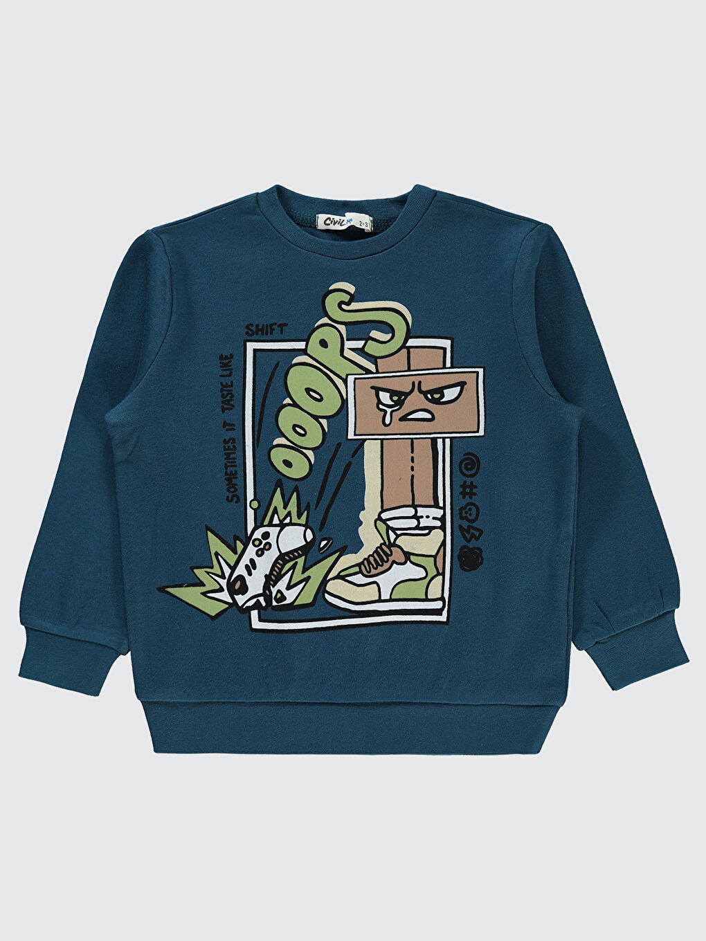 Civil Boys Erkek Çocuk Sweatshirt 2-5 Yaş Petrol