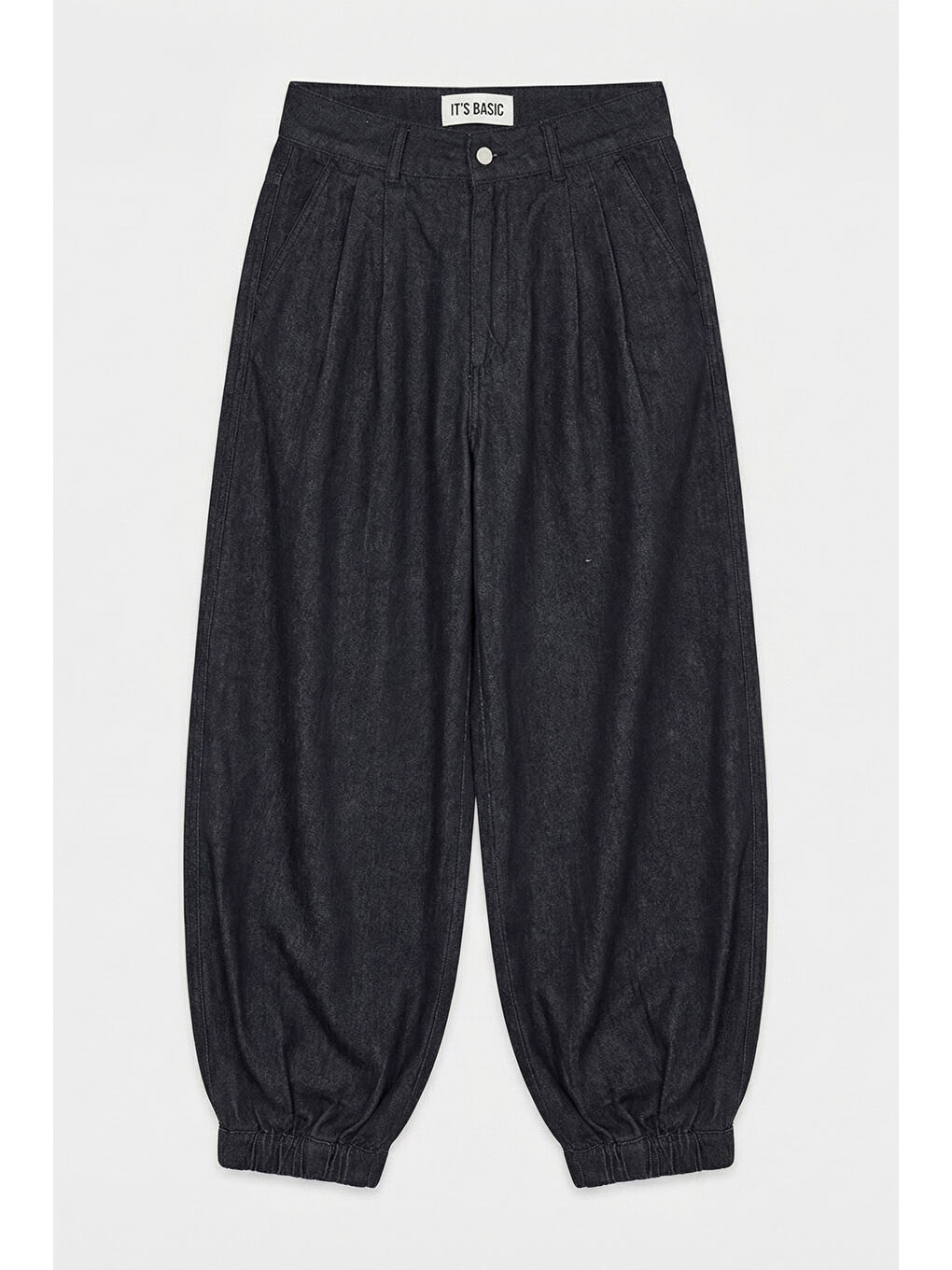 Kadın Su Yıkama Siyah 7s6-51 Jogger Fit Paça Detaylı Özel Tasarım Denim Jean-1