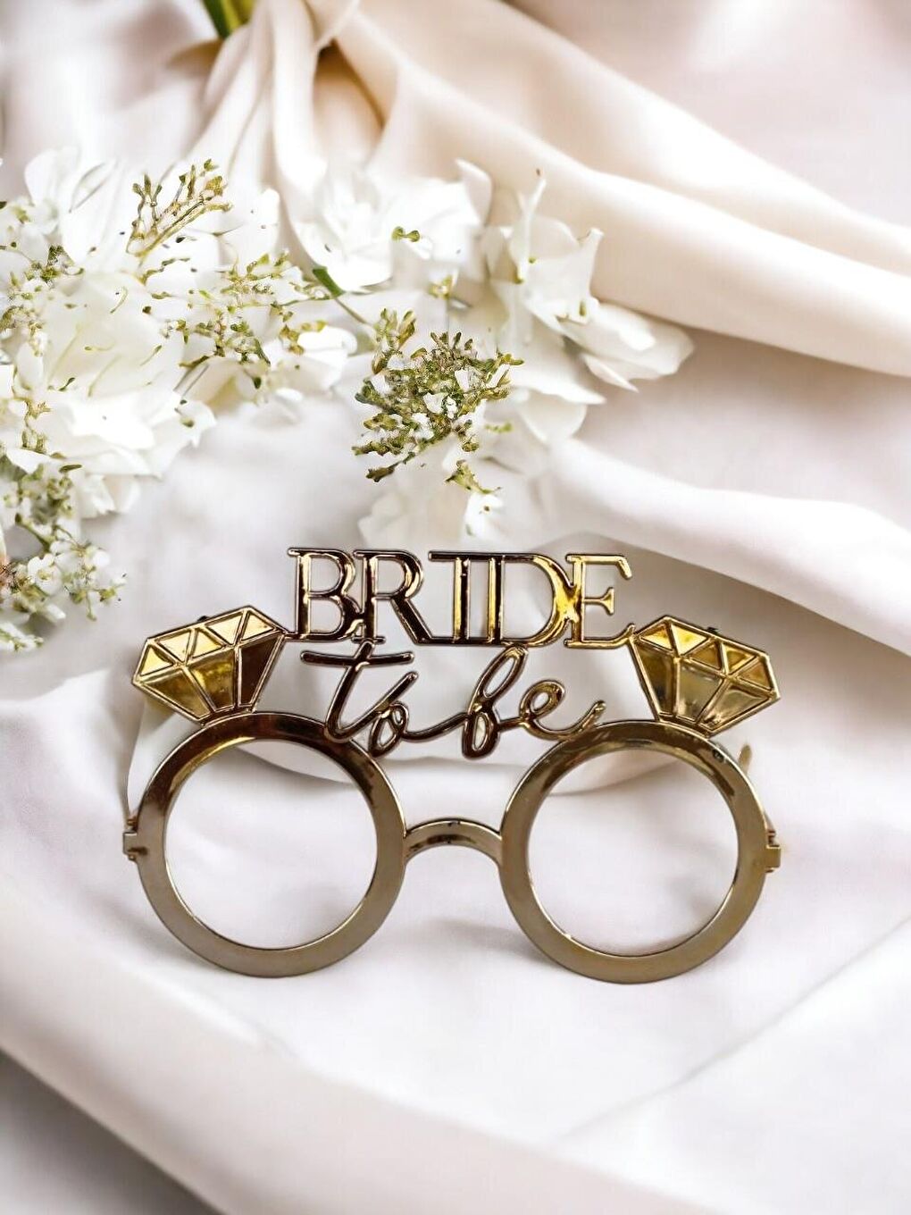 Sarı Bride to be Bekarlığa Veda Partisi Gözlüğü Tek Taşlı Bride Gözlük Bronz