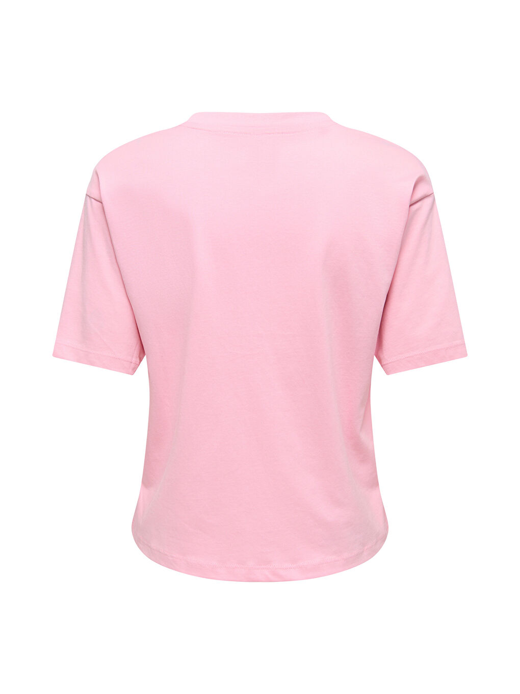 Pembe Onlrhine Pamuklu Boxy Fit Taş Detaylı Bisiklet Yaka T Shirt 15368901-1