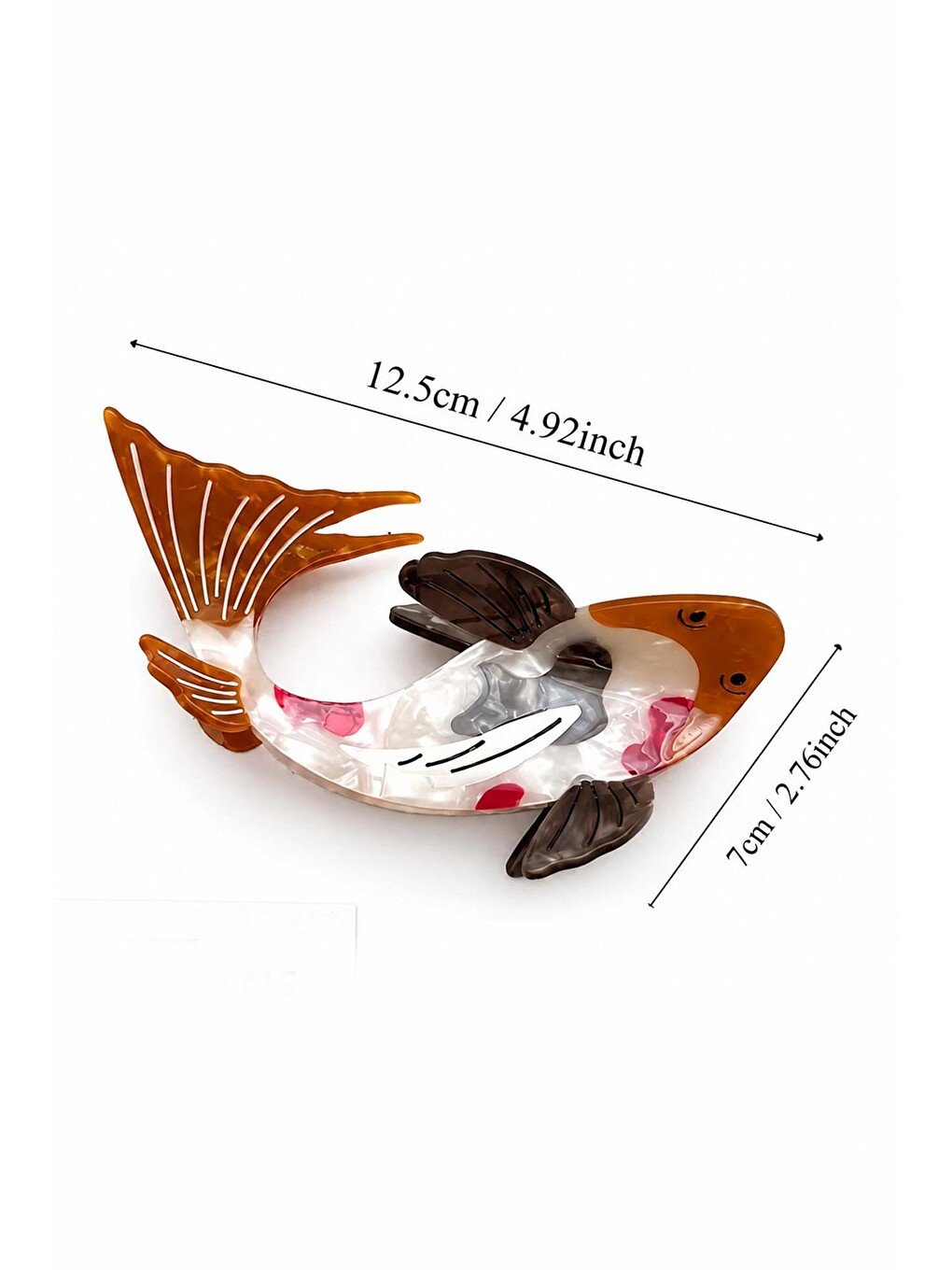 Kahverengi Koi Fish Asetat Mandal Toka 13 Cm-6