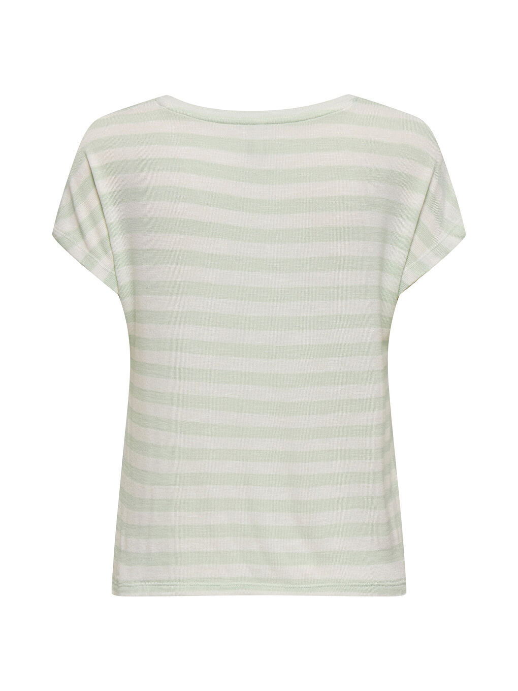 Beyaz Onlliran Regular Fit Çizgili V Yaka T Shirt 15369780-1