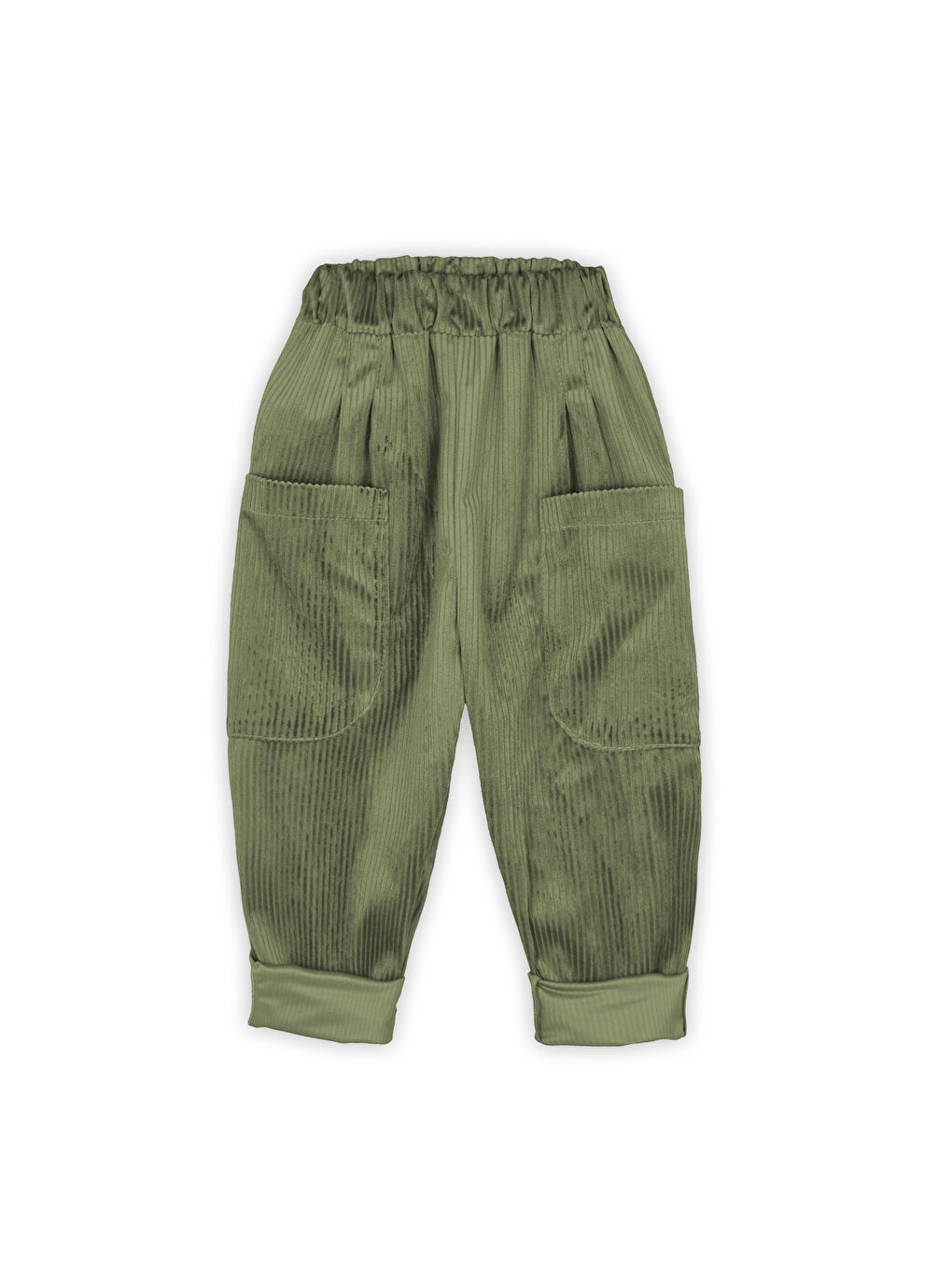 2'li Paket Yumuşak Kadife Boyfriend Pantolon ( Haki&Krem )-3