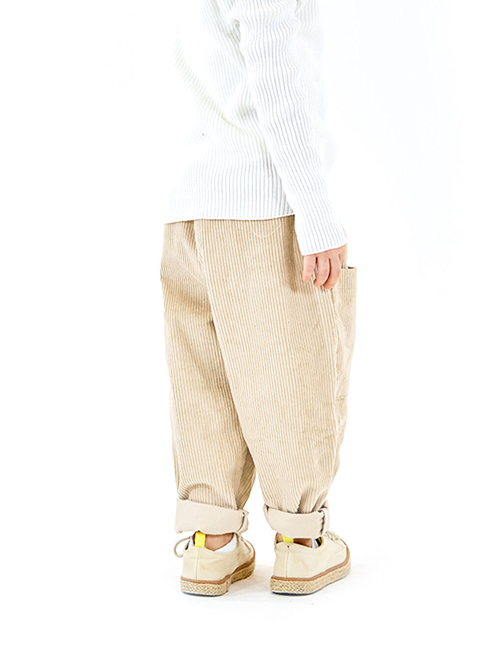 2'li Paket Yumuşak Kadife Boyfriend Pantolon ( Haki&Krem )-4