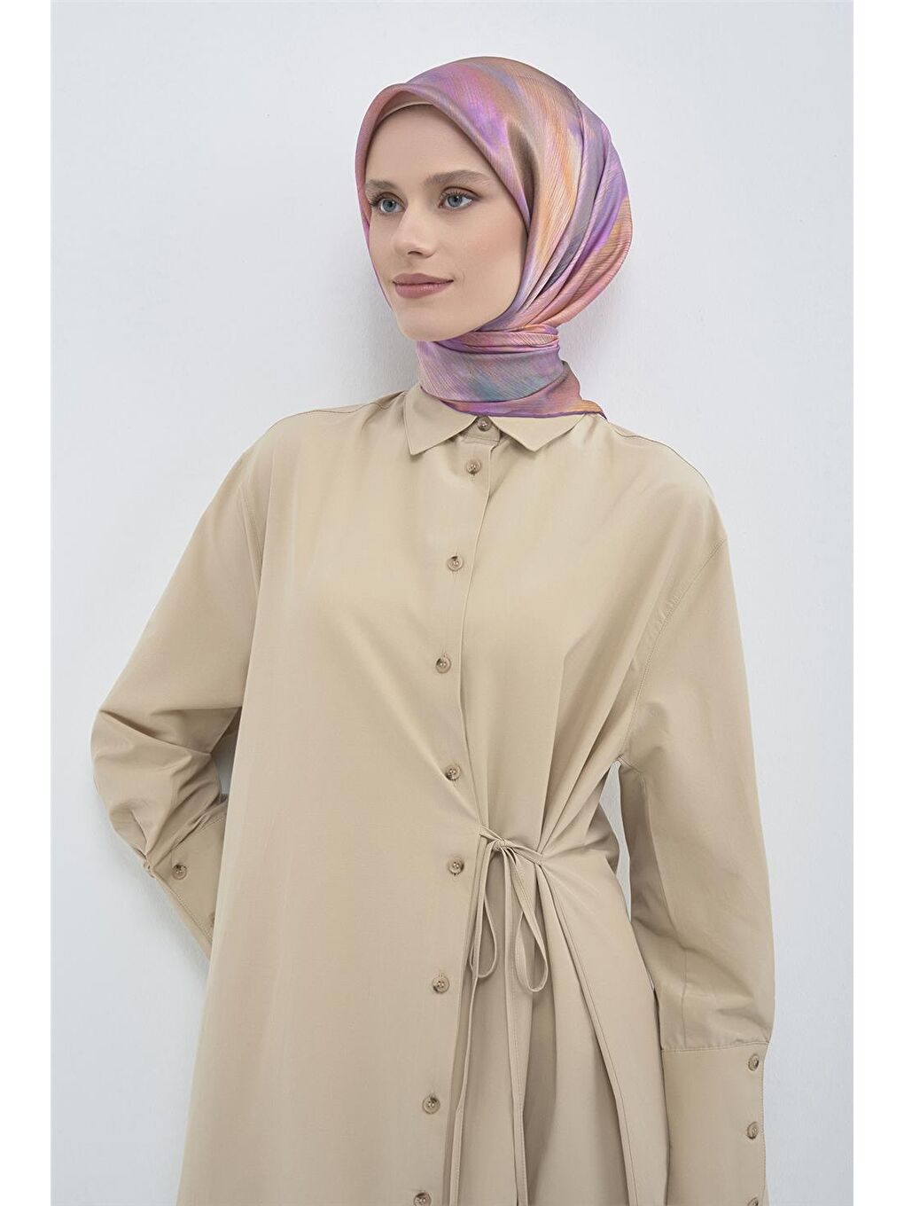 Pembe Saf İpek Sura Eşarp 9513D 89