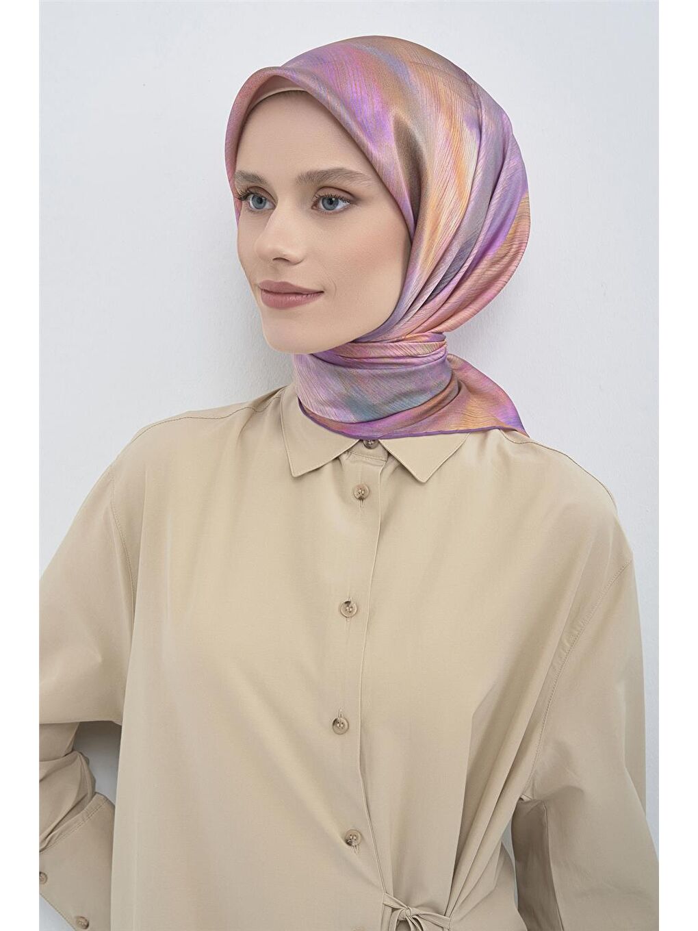 Pembe Saf İpek Sura Eşarp 9513D 89-1