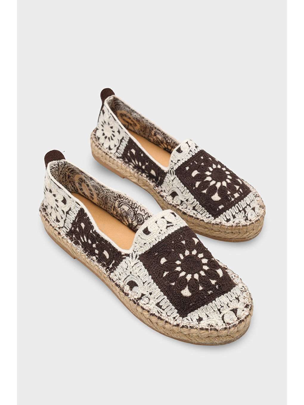 Kahverengi Vera Örgü Kadın Espadril-1