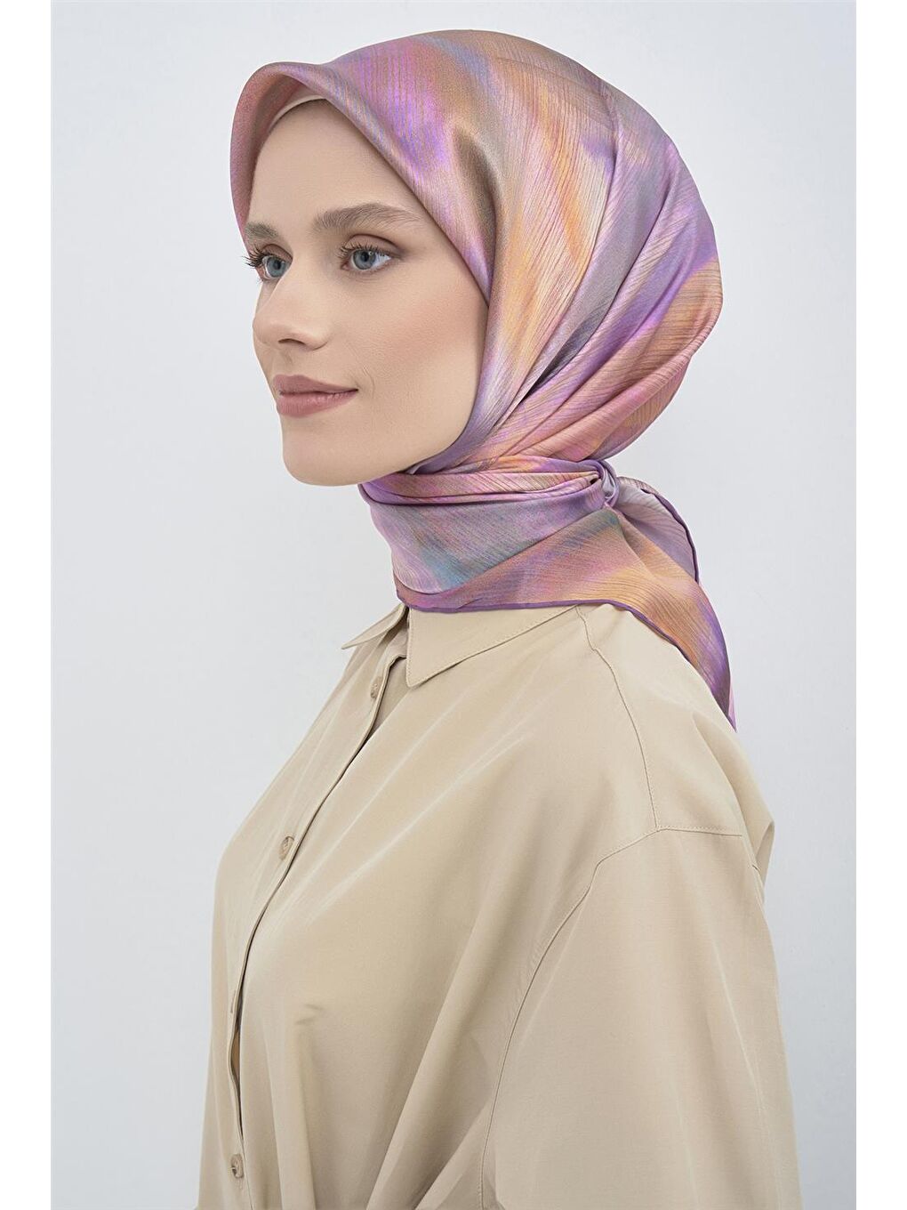 Pembe Saf İpek Sura Eşarp 9513D 89-2