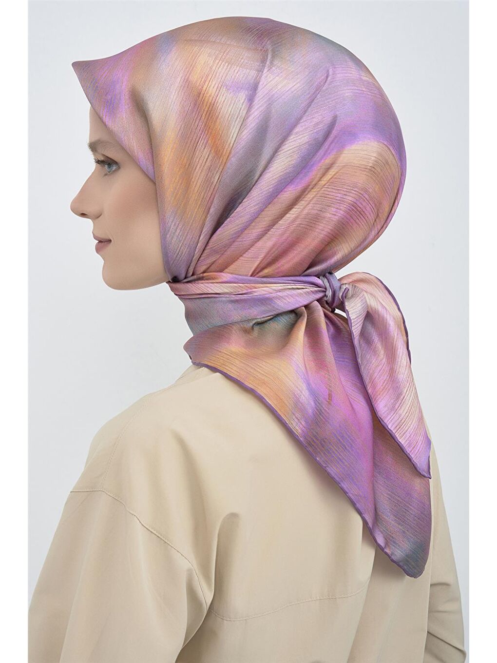 Pembe Saf İpek Sura Eşarp 9513D 89-3