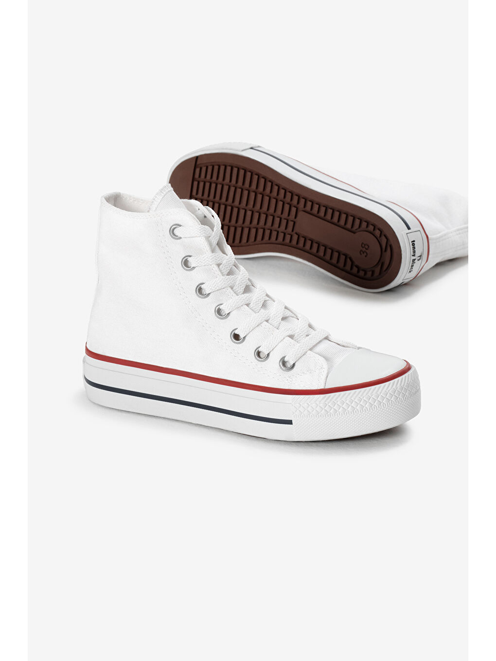 Kadın Beyaz Termo Kalın Taban Bağcıklı Uzun Keten Spor Ayakkabı-3