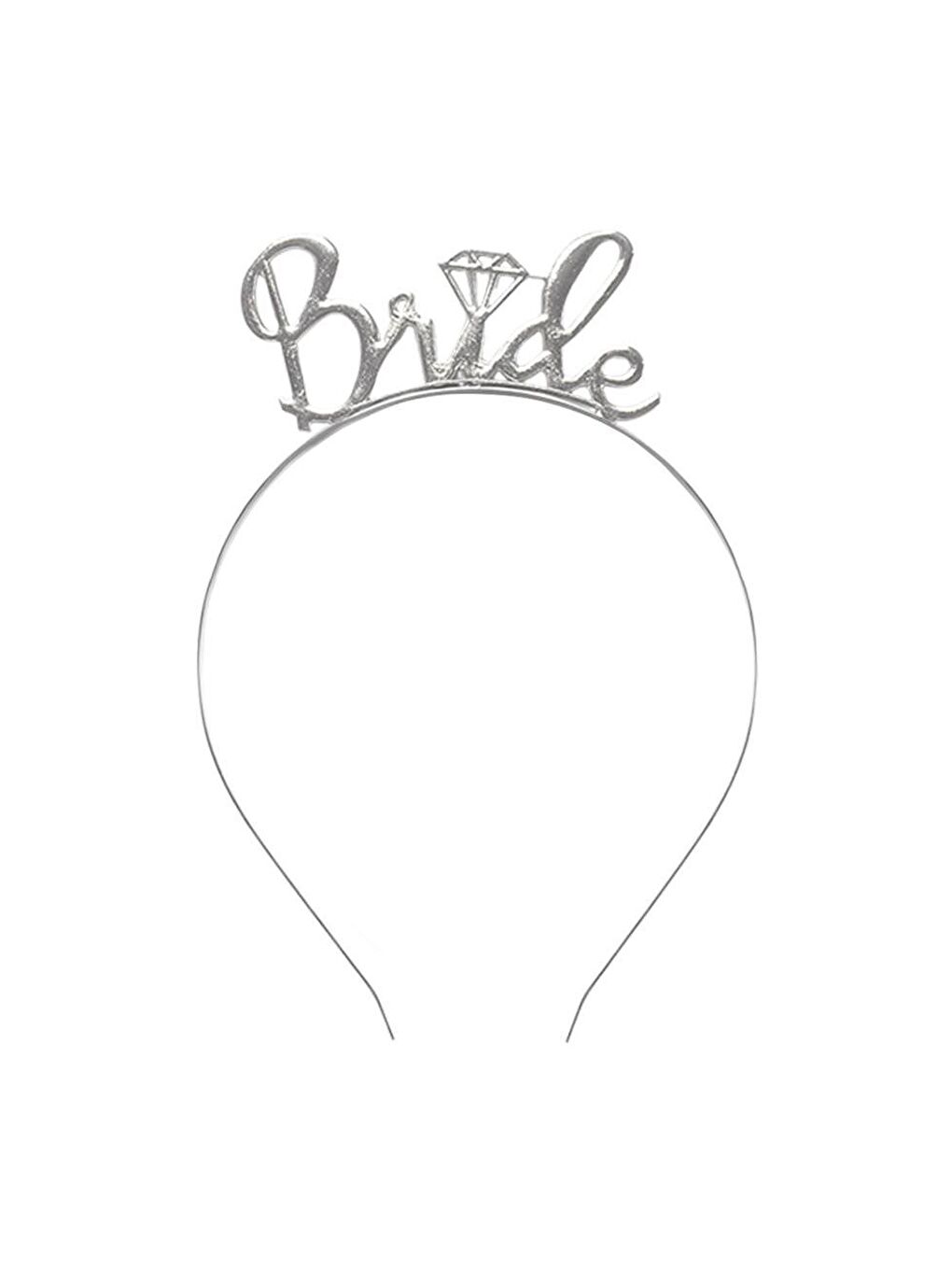 Gri Bride Taç Bekarlığa Veda Parti Tacı Metal Gümüş-2