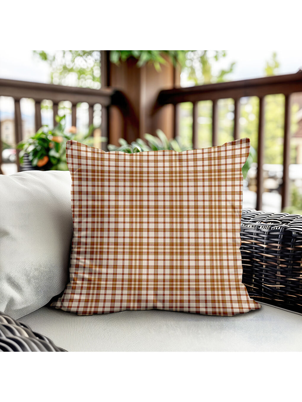 Karışık Çift Taraf Baskılı Kadife Doku Sonbahar Ve Kabak Desenli Kırlent Kılıfı