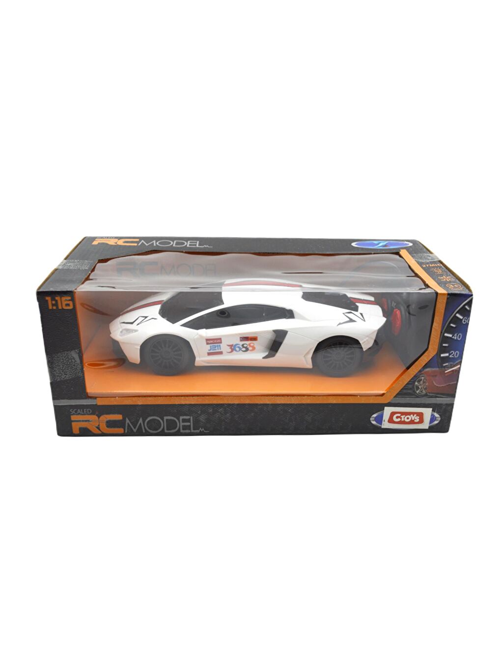 CToys Beyaz Uzaktan Kumandalı Oyuncak Araba Fonksiyonlu Lamborghini 1:16 QX3688-3 GKO