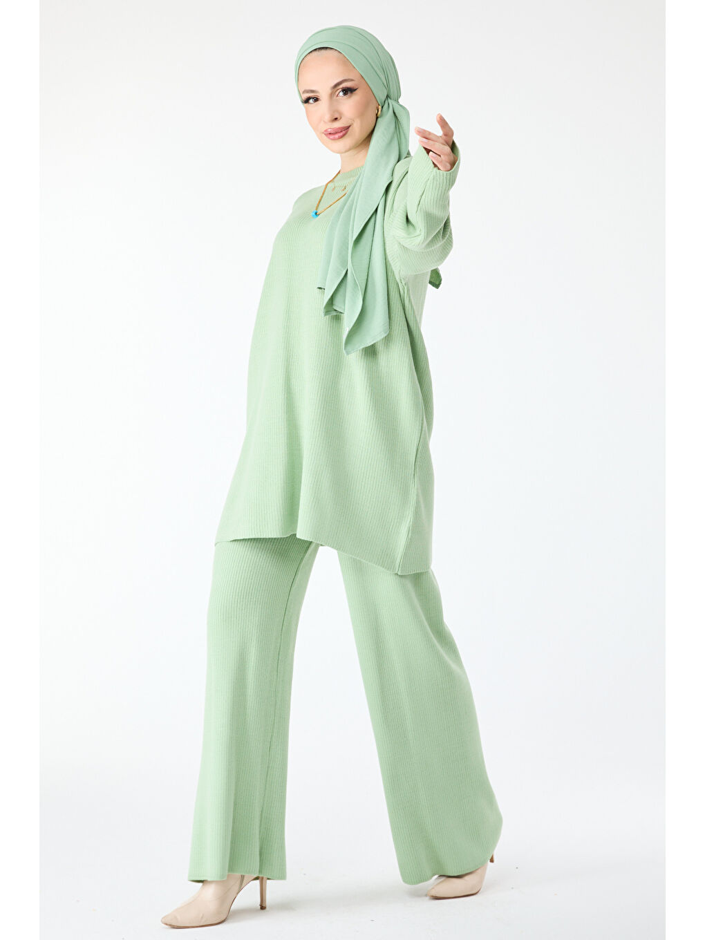 Yeşil Triko Takım Mint - 24401