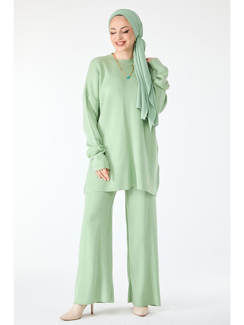 Yeşil Triko Takım Mint - 24401-1