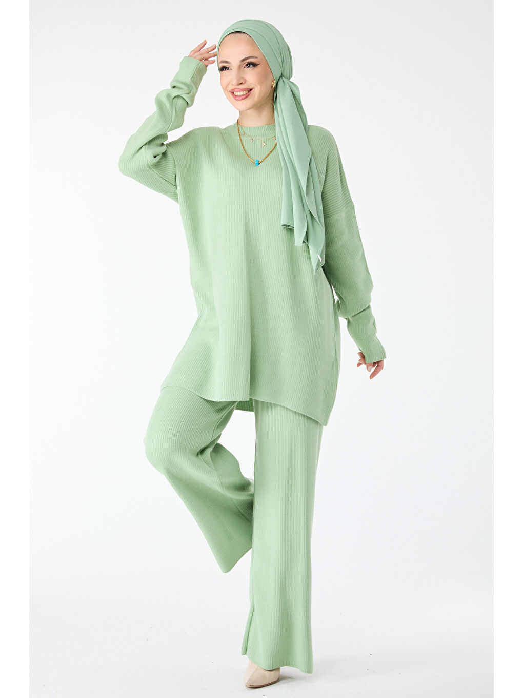 Yeşil Triko Takım Mint - 24401-3