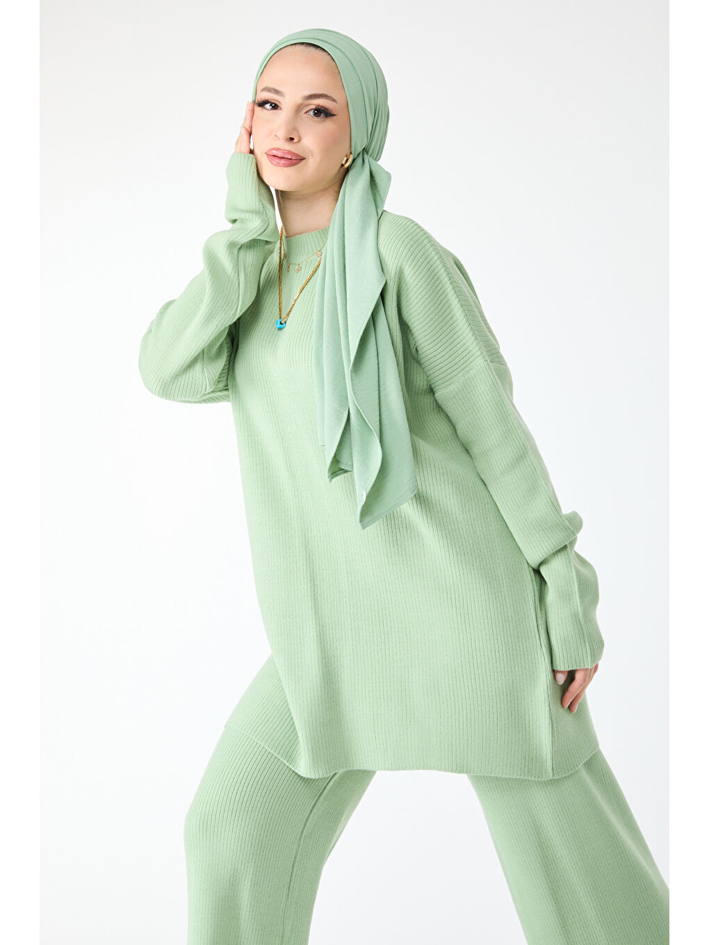 Yeşil Triko Takım Mint - 24401-4