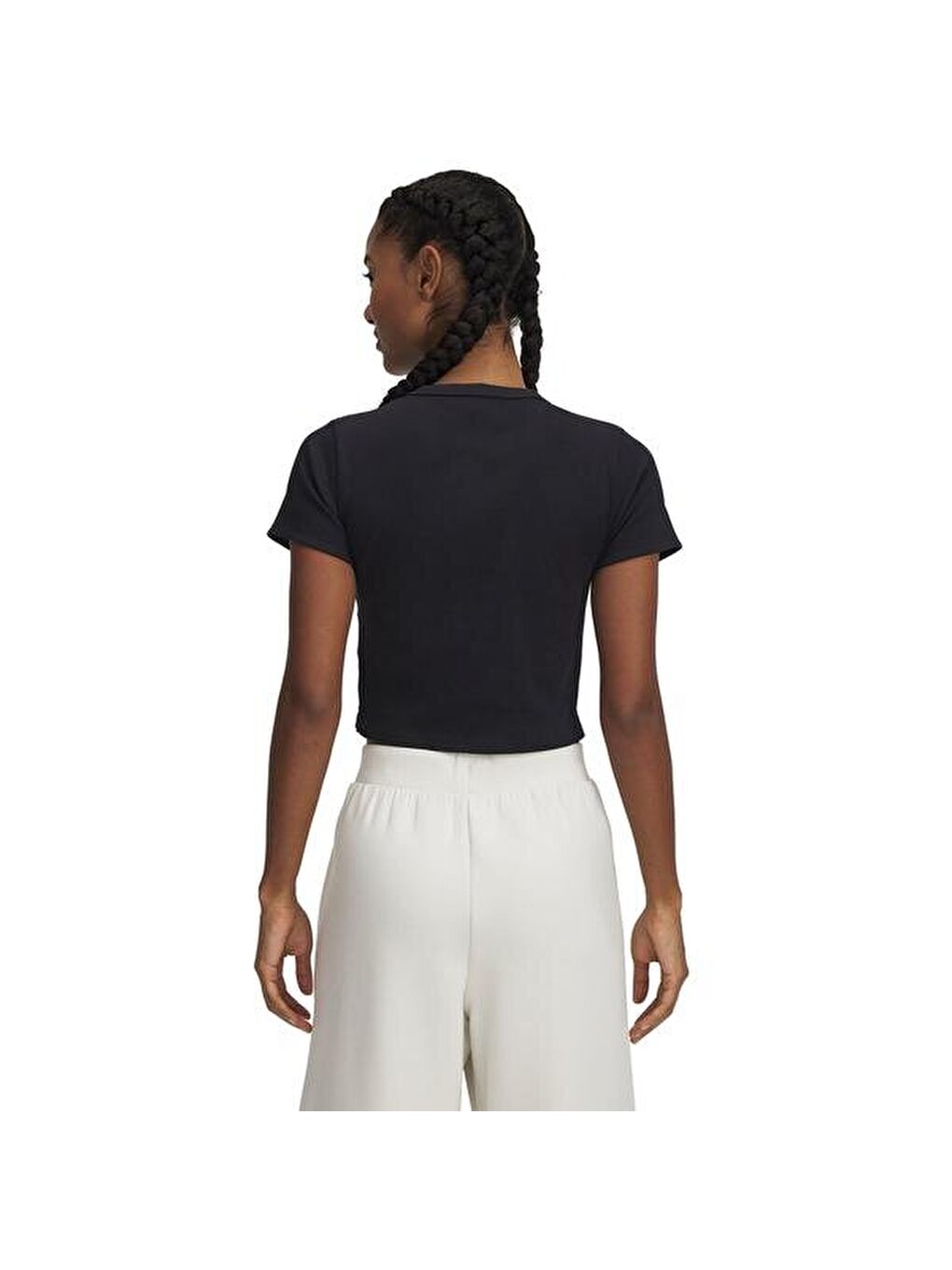 Rival Rib Baby Kadın Siyah Yuvarlak Yaka Tişört-1