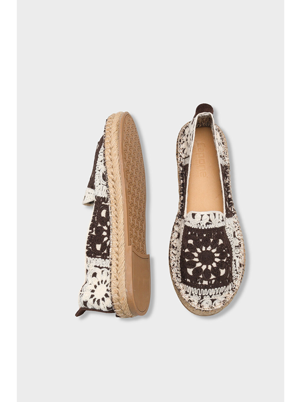 Kahverengi Vera Örgü Kadın Espadril-4