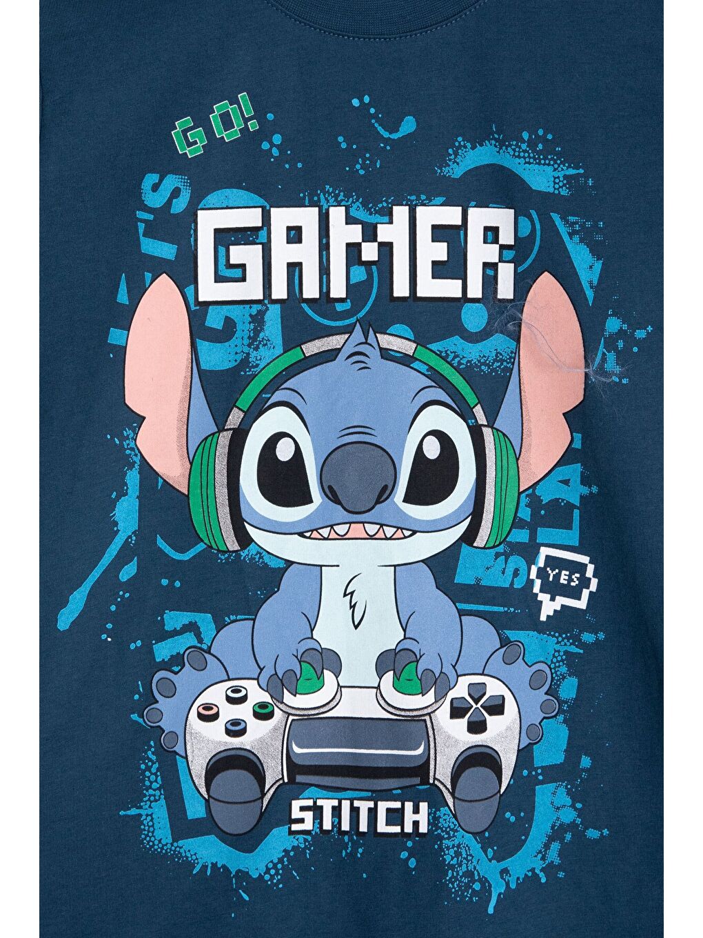 Koyu Mavi Gamer Karakter Baskılı Tişörtlü Erkek Çocuk Eşofman Takımı 23877-4