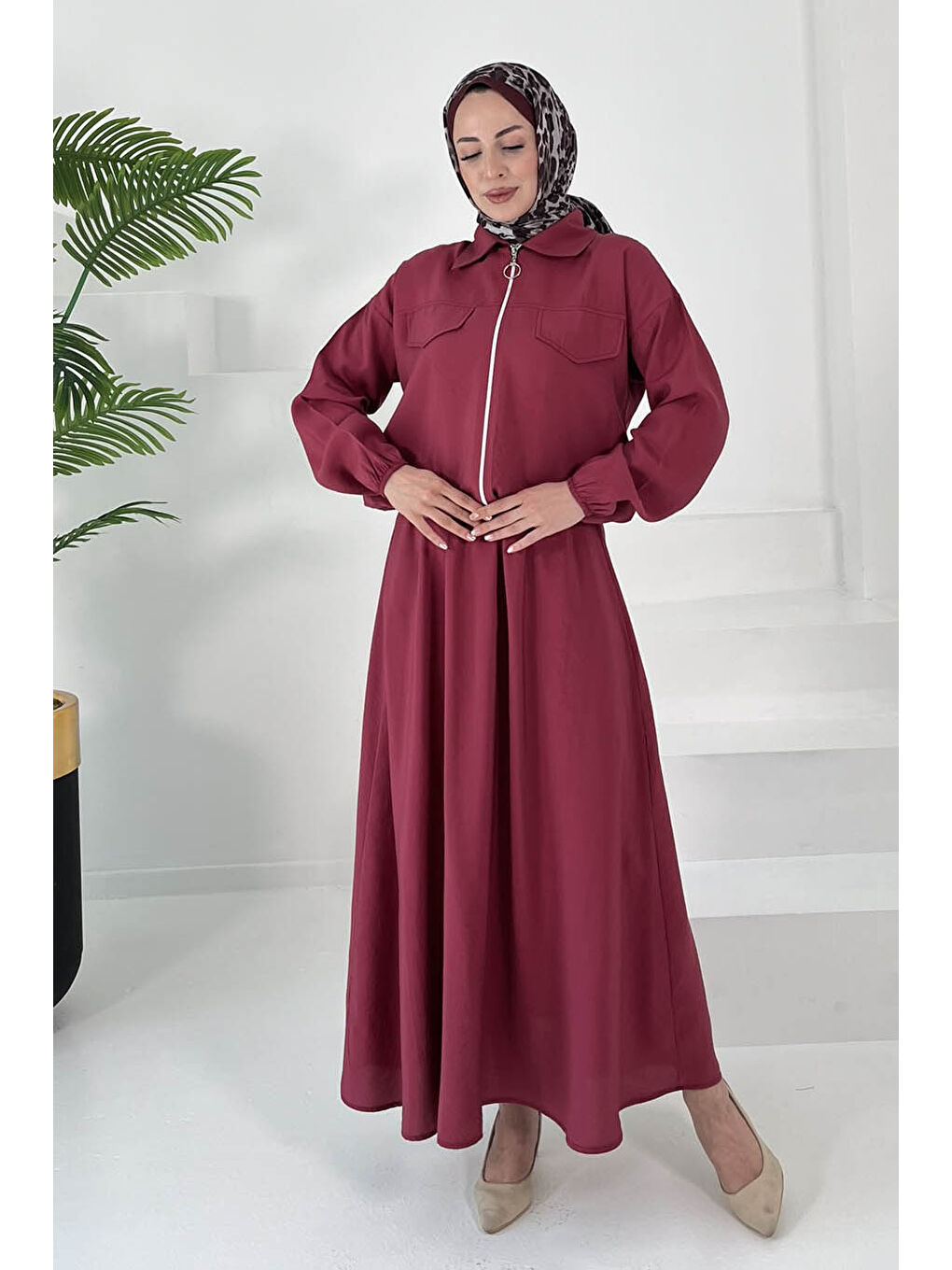 Lastikli Etekli Takım Bordo - 27011-1