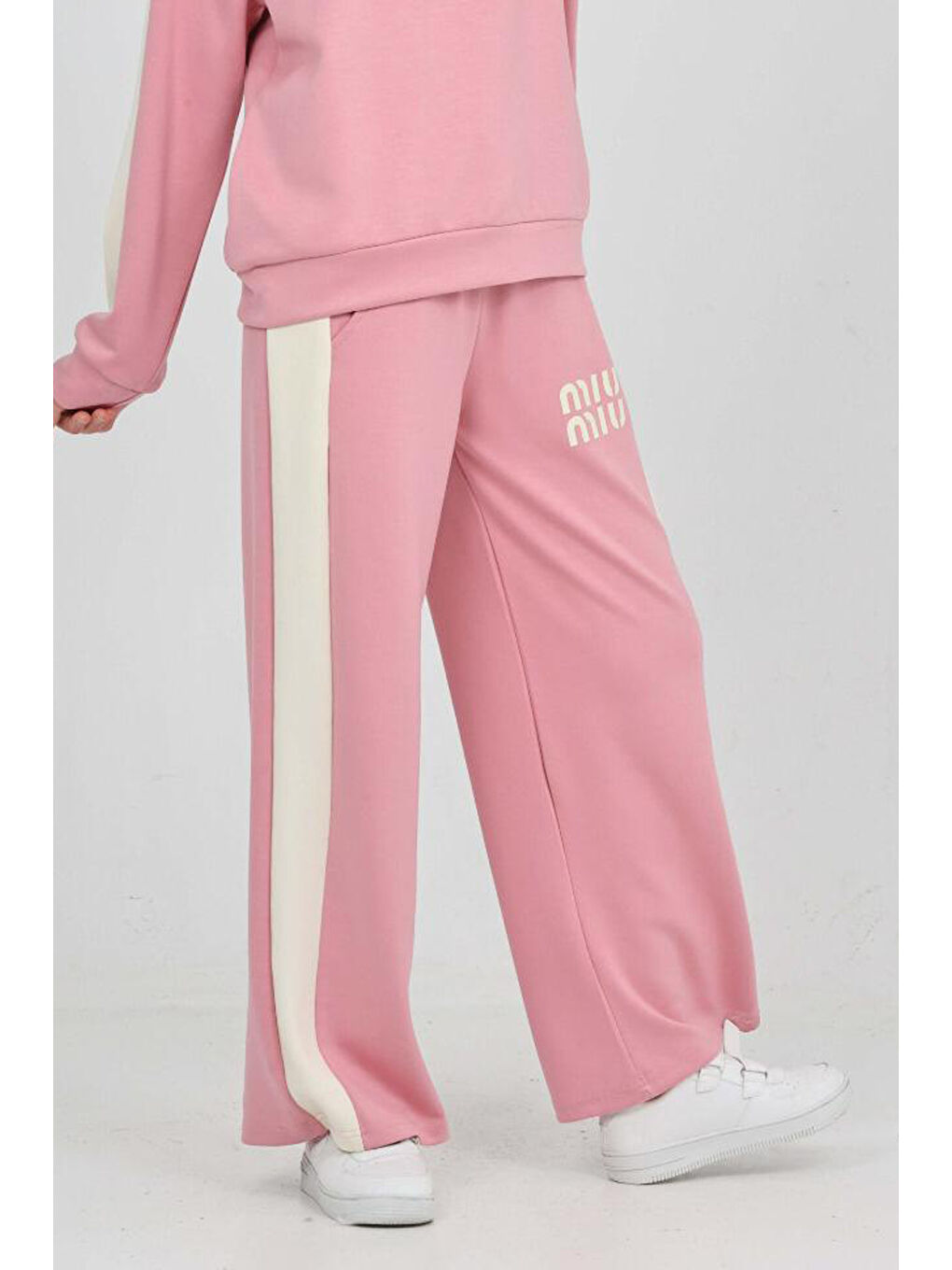 Pembe Kız Çocuk Oysho Kumaş Şerit Garni Detaylı Alt-Üst Takım 12302-2