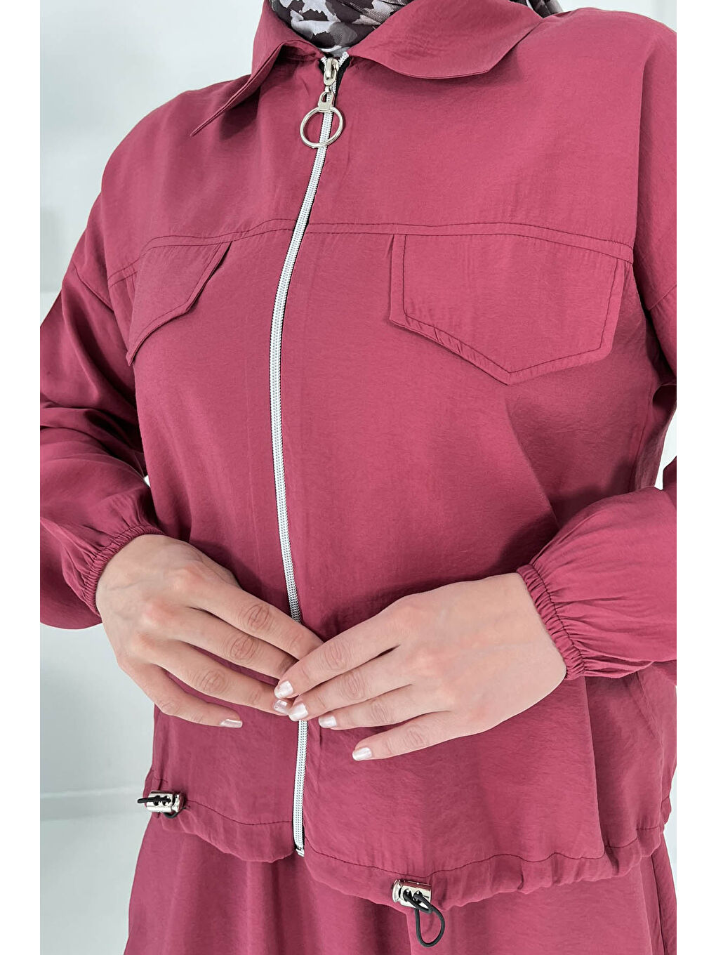 Lastikli Etekli Takım Bordo - 27011-6