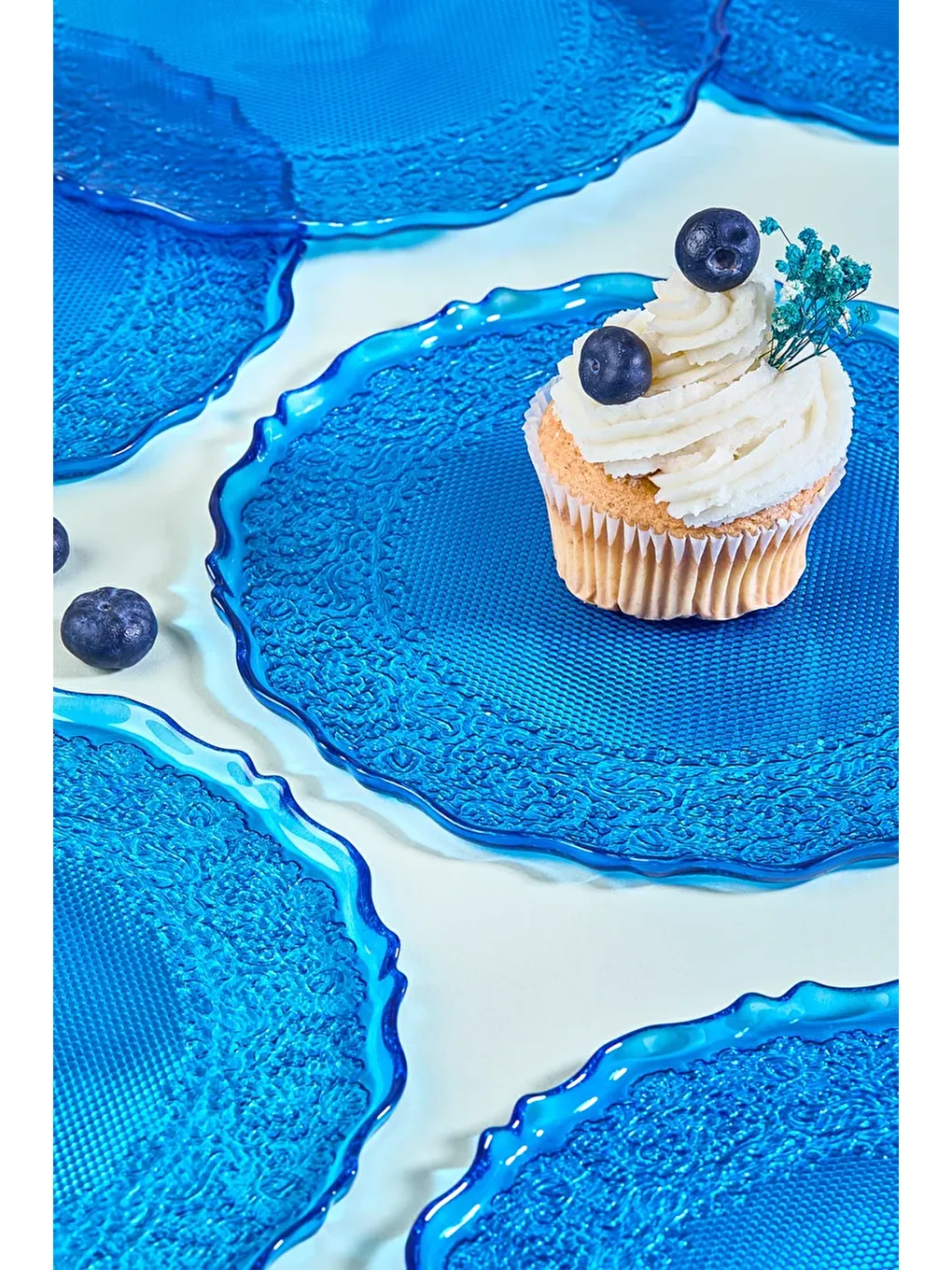 Mavi Goblen 6 Parça Pasta Servis Tabağı Seti-1