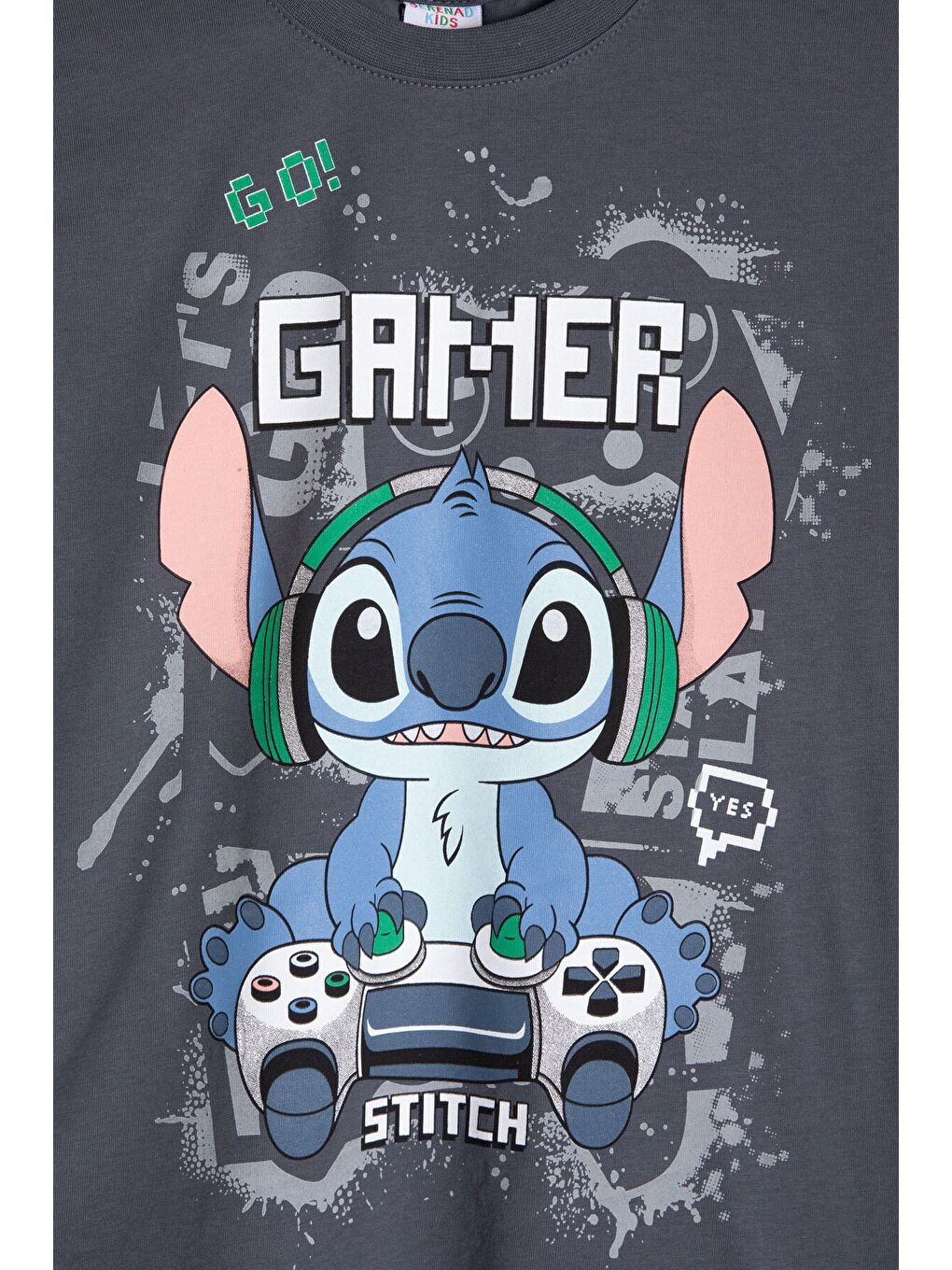 Gri Gamer Karakter Baskılı Tişörtlü Erkek Çocuk Eşofman Takımı 23876-4