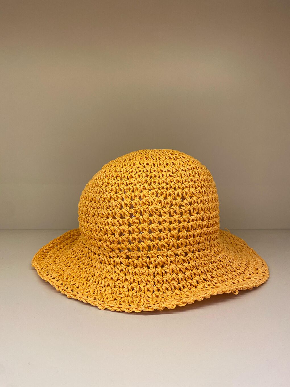Turuncu Ithal El Örgüsü Hasır Şapka Hsr2083