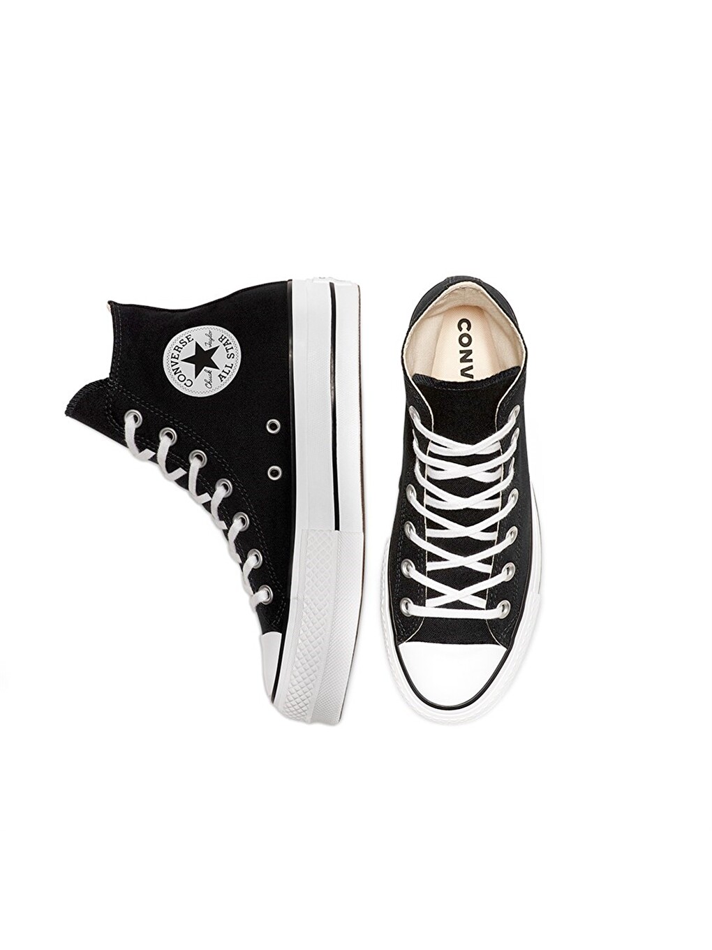 Chuck Taylor All Star Platform Kadın Siyah Bilekli Sneaker-1