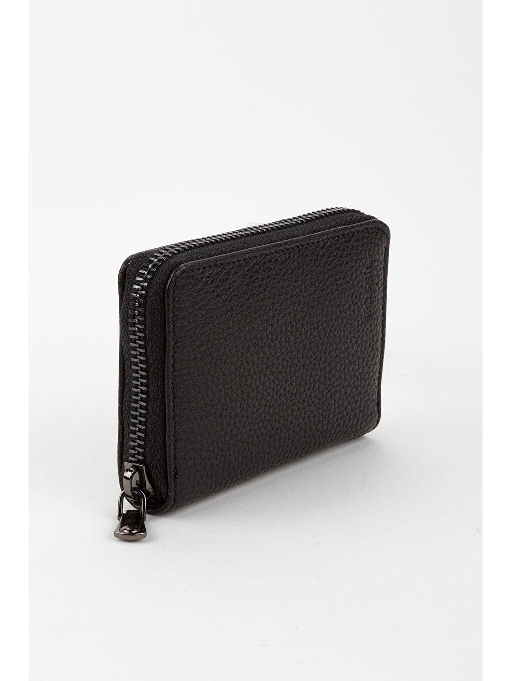 Siyah Kutulu Hakiki Deri  Fermuarlı El Portföyü Kartlık Cüzdan-1